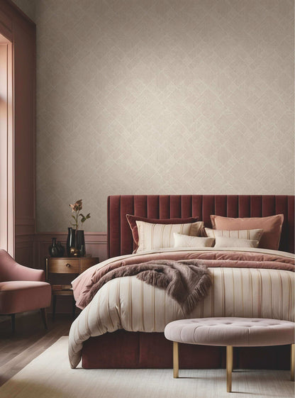 Antonina Vella Opulent Accents Marquetry Wallpaper - Beige