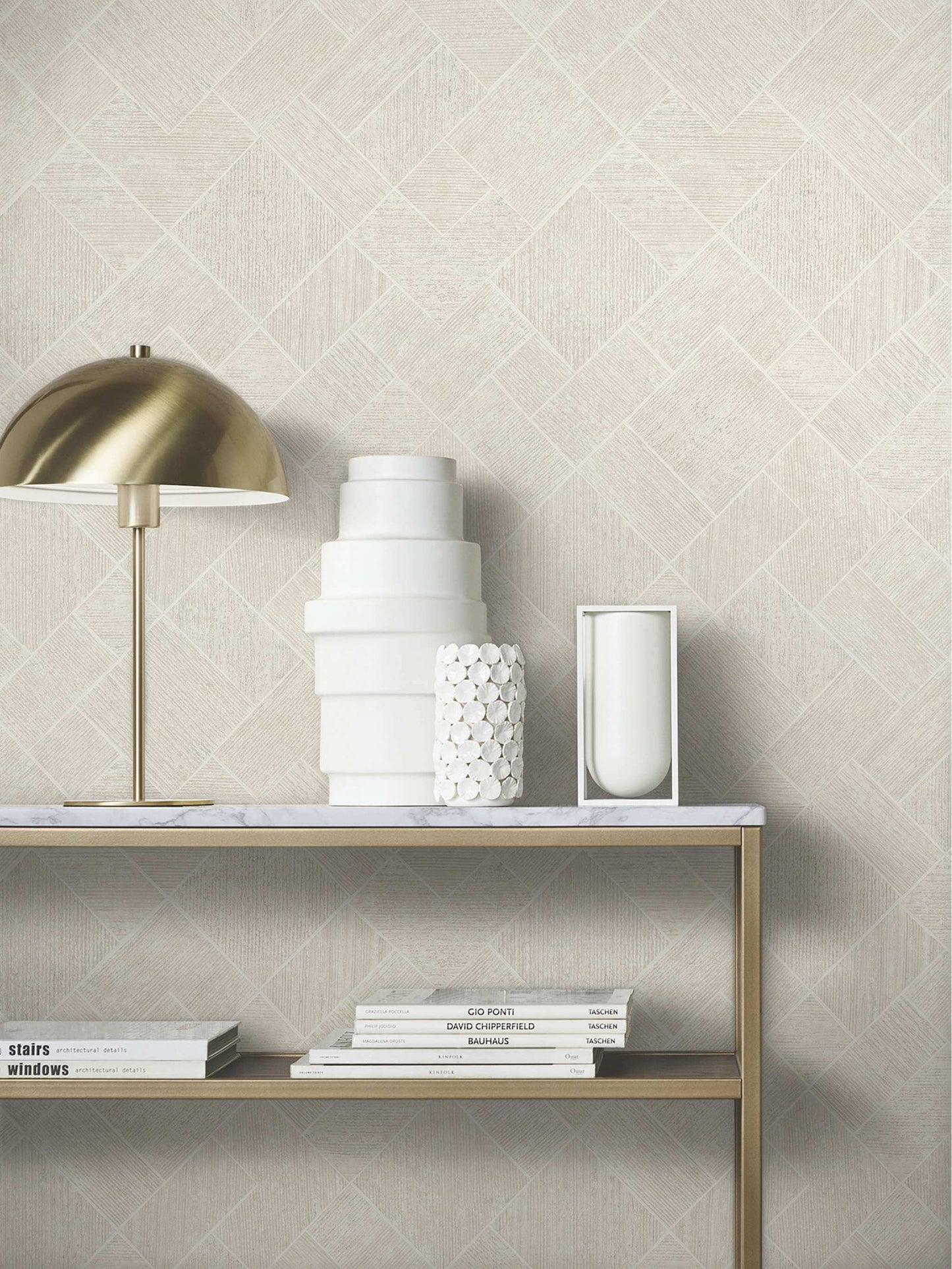 Antonina Vella Opulent Accents Marquetry Wallpaper - Beige