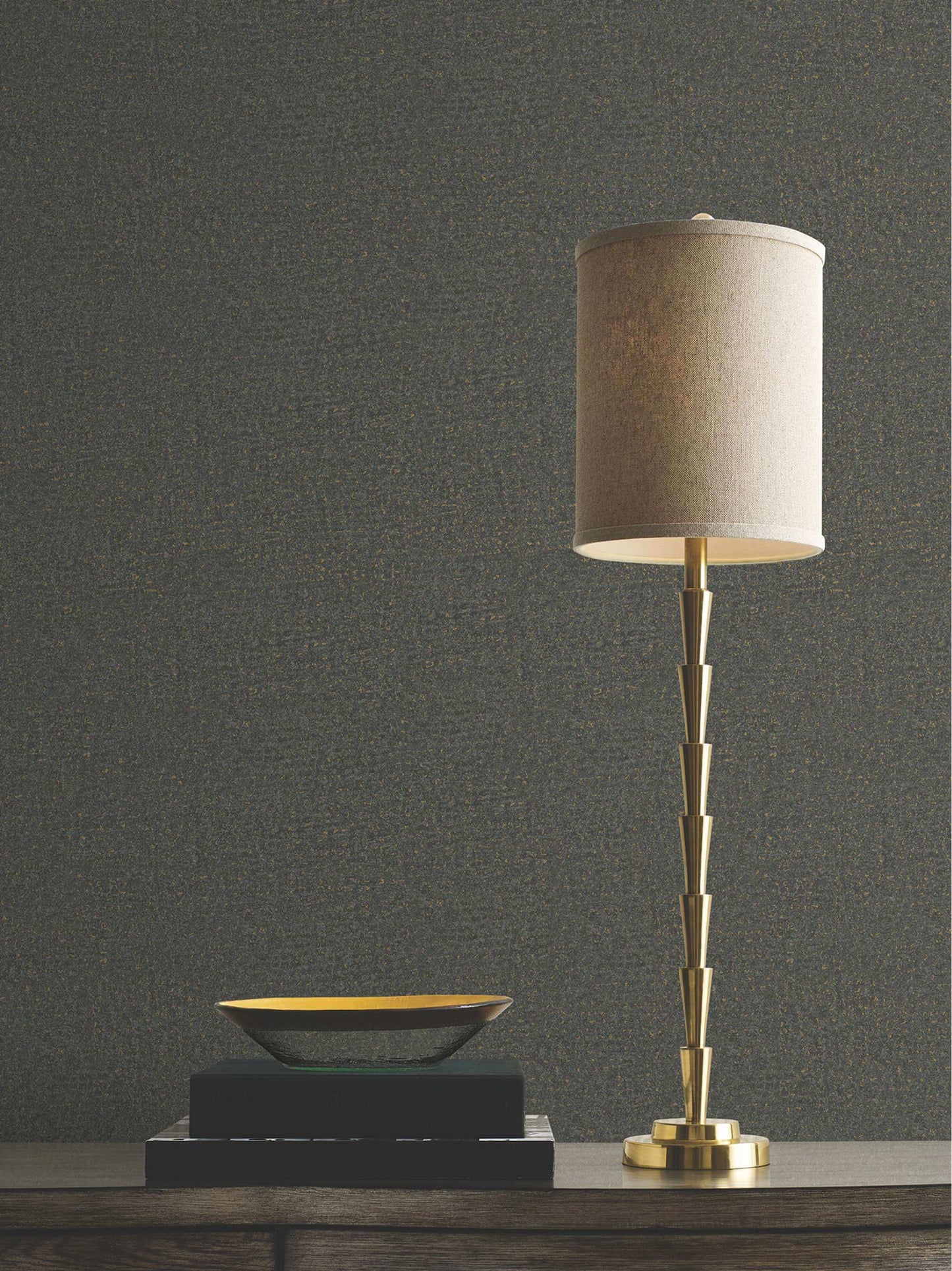 Antonina Vella Opulent Accents Garden Stone Wallpaper - Charcoal