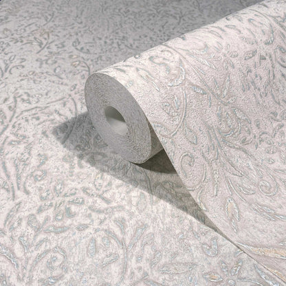 Antonina Vella Opulent Accents Sculpted Floral Wallpaper - Aqua