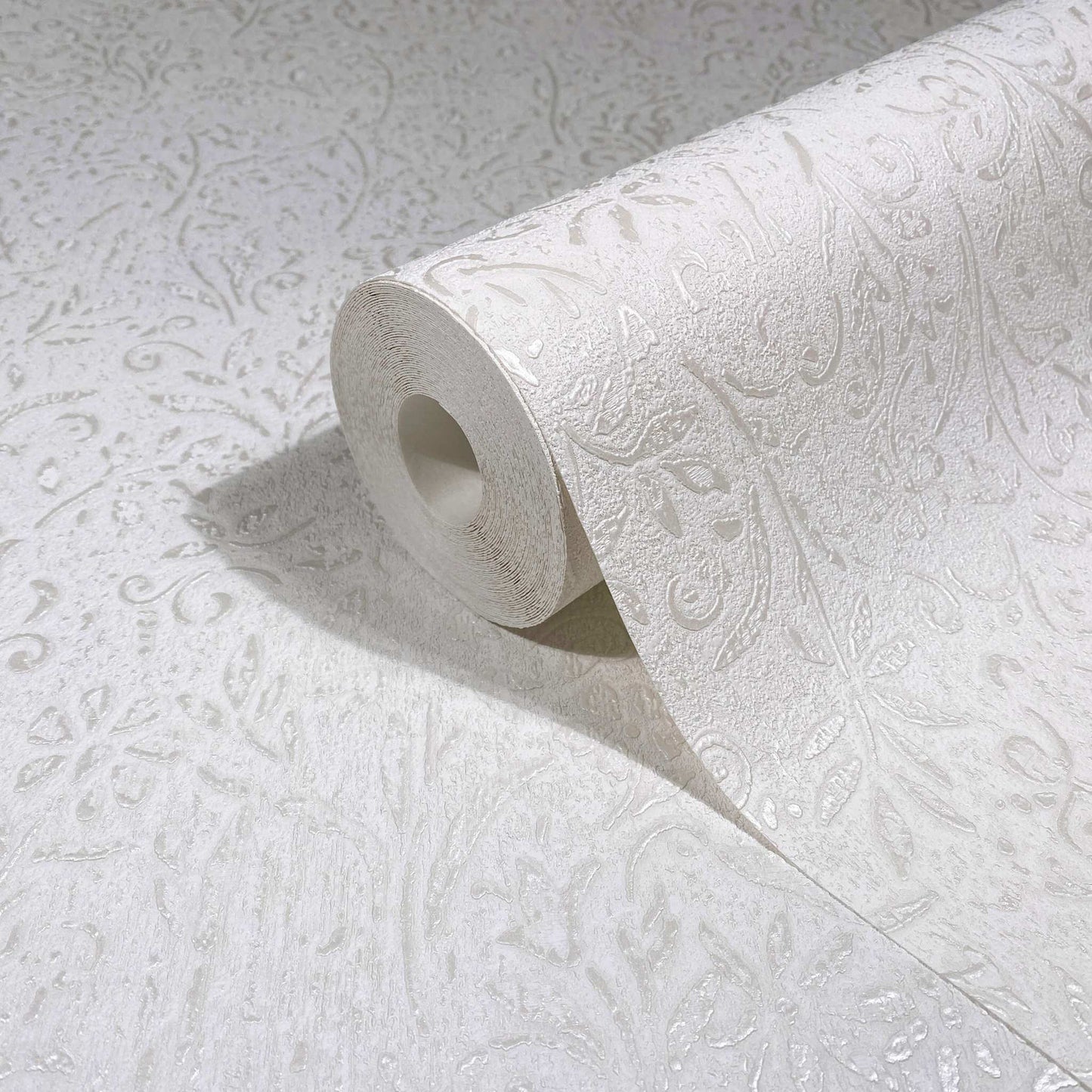 Antonina Vella Opulent Accents Sculpted Floral Wallpaper - Pearl