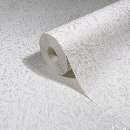 Antonina Vella Opulent Accents Sculpted Floral Wallpaper - Pearl