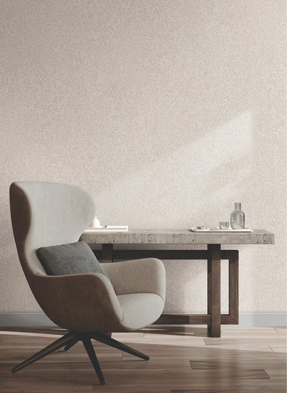 Antonina Vella Opulent Accents Sculpted Floral Wallpaper - Beige