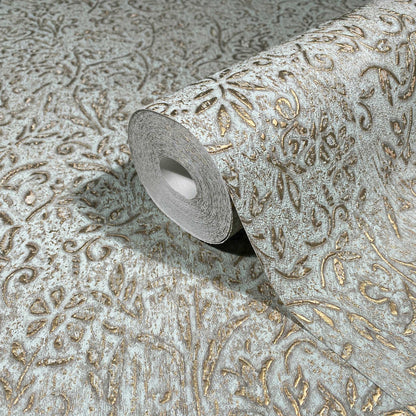 Antonina Vella Opulent Accents Sculpted Floral Wallpaper - Gold