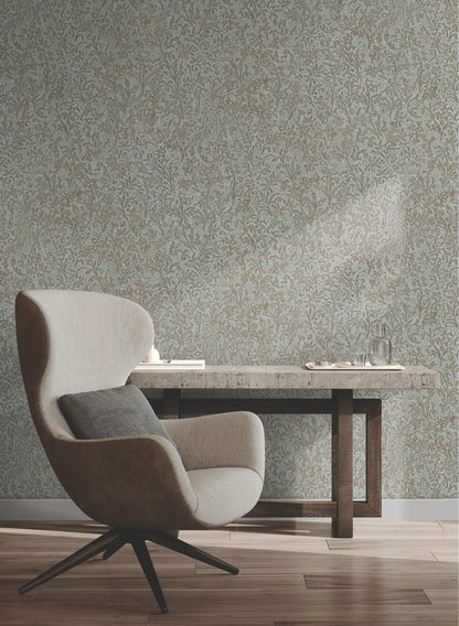 Antonina Vella Opulent Accents Sculpted Floral Wallpaper - Gold