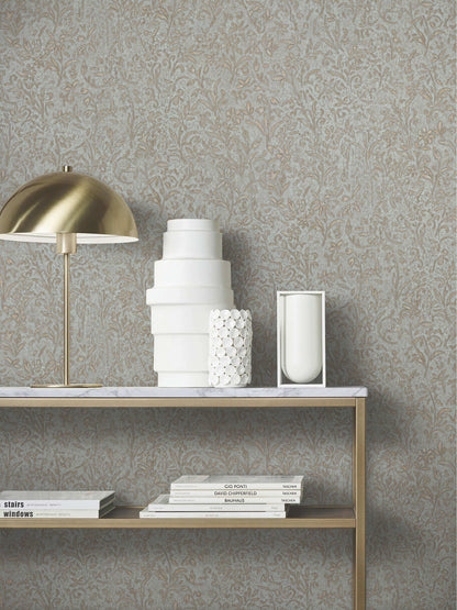 Antonina Vella Opulent Accents Sculpted Floral Wallpaper - Gold