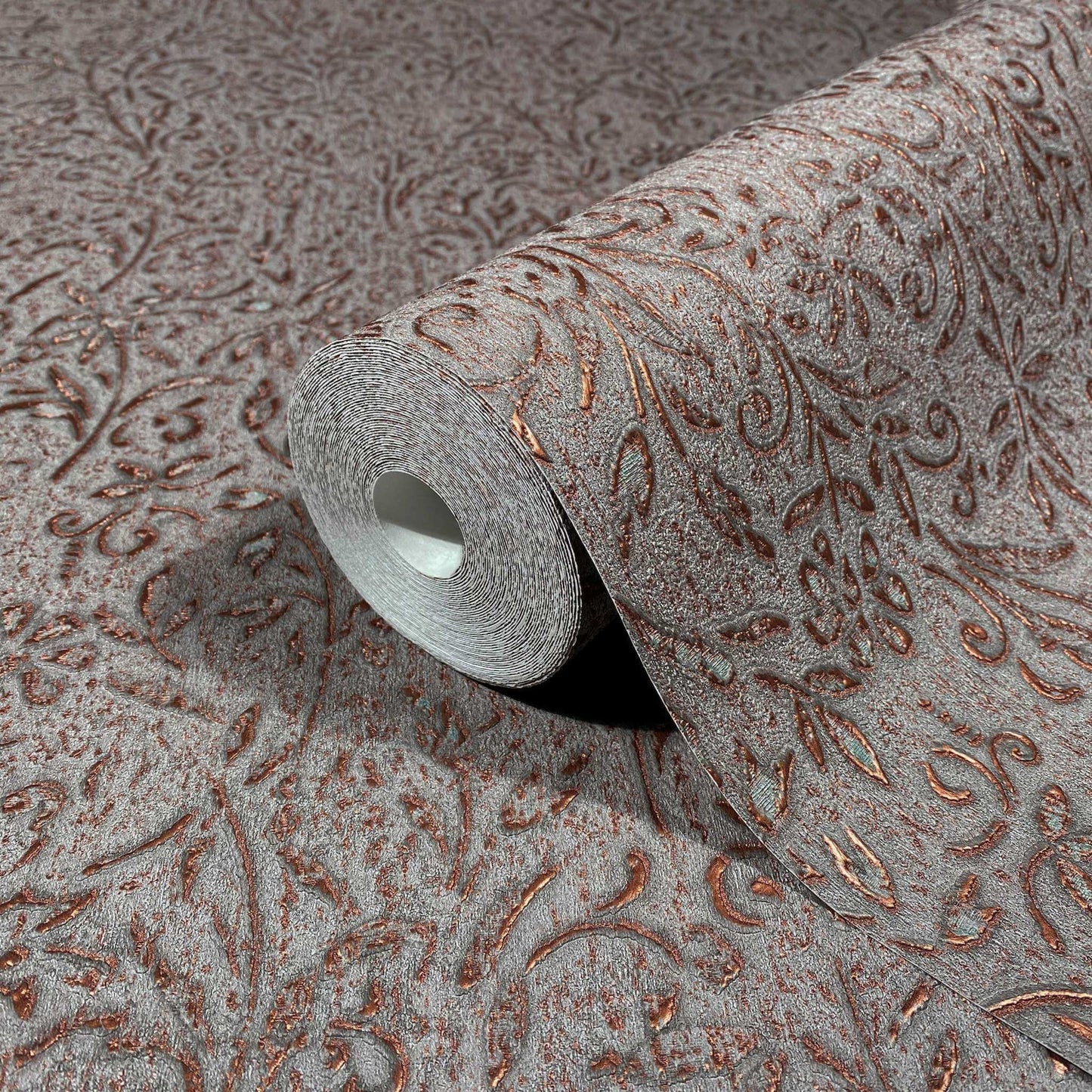 Antonina Vella Opulent Accents Sculpted Floral Wallpaper - Copper