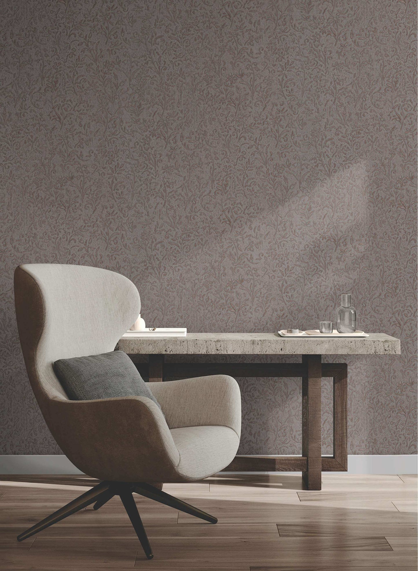 Antonina Vella Opulent Accents Sculpted Floral Wallpaper - Copper