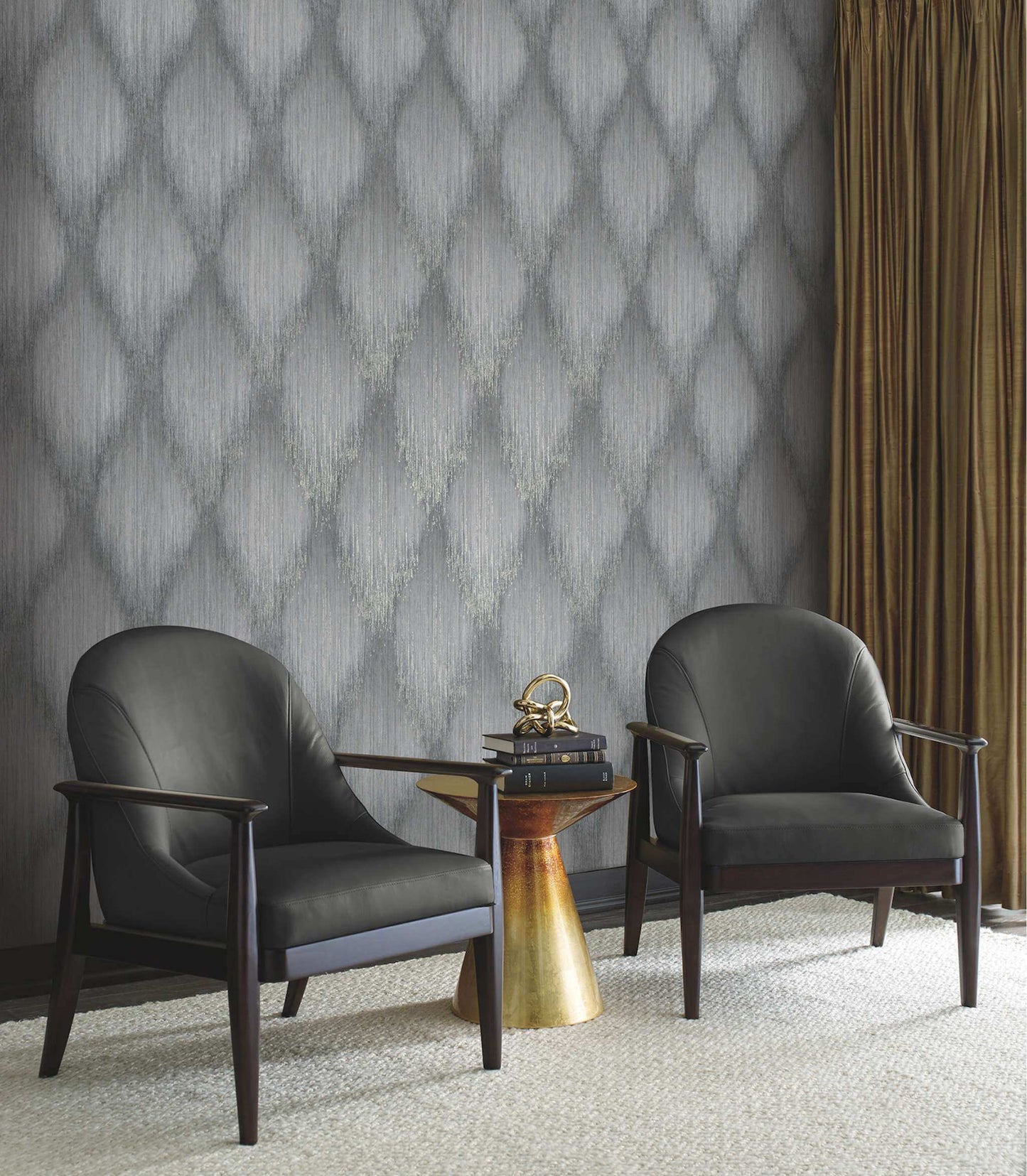 Antonina Vella Opulent Accents Starfall Wallpaper - Pewter