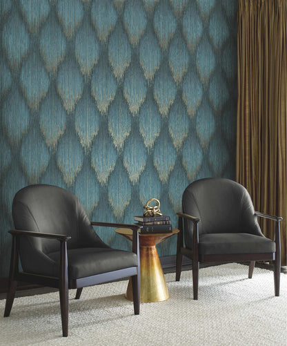 Antonina Vella Opulent Accents Starfall Wallpaper - Teal