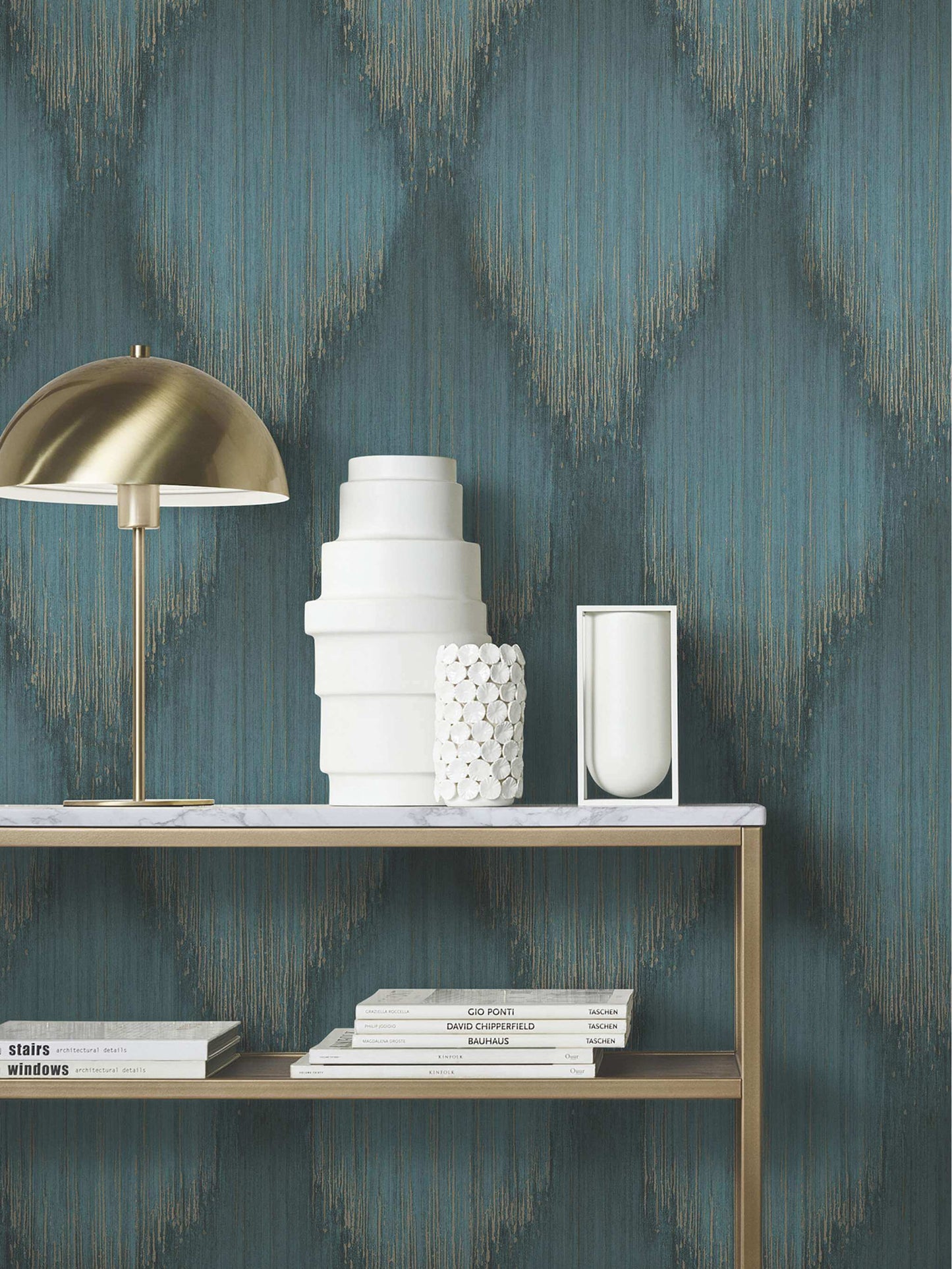 Antonina Vella Opulent Accents Starfall Wallpaper - Teal