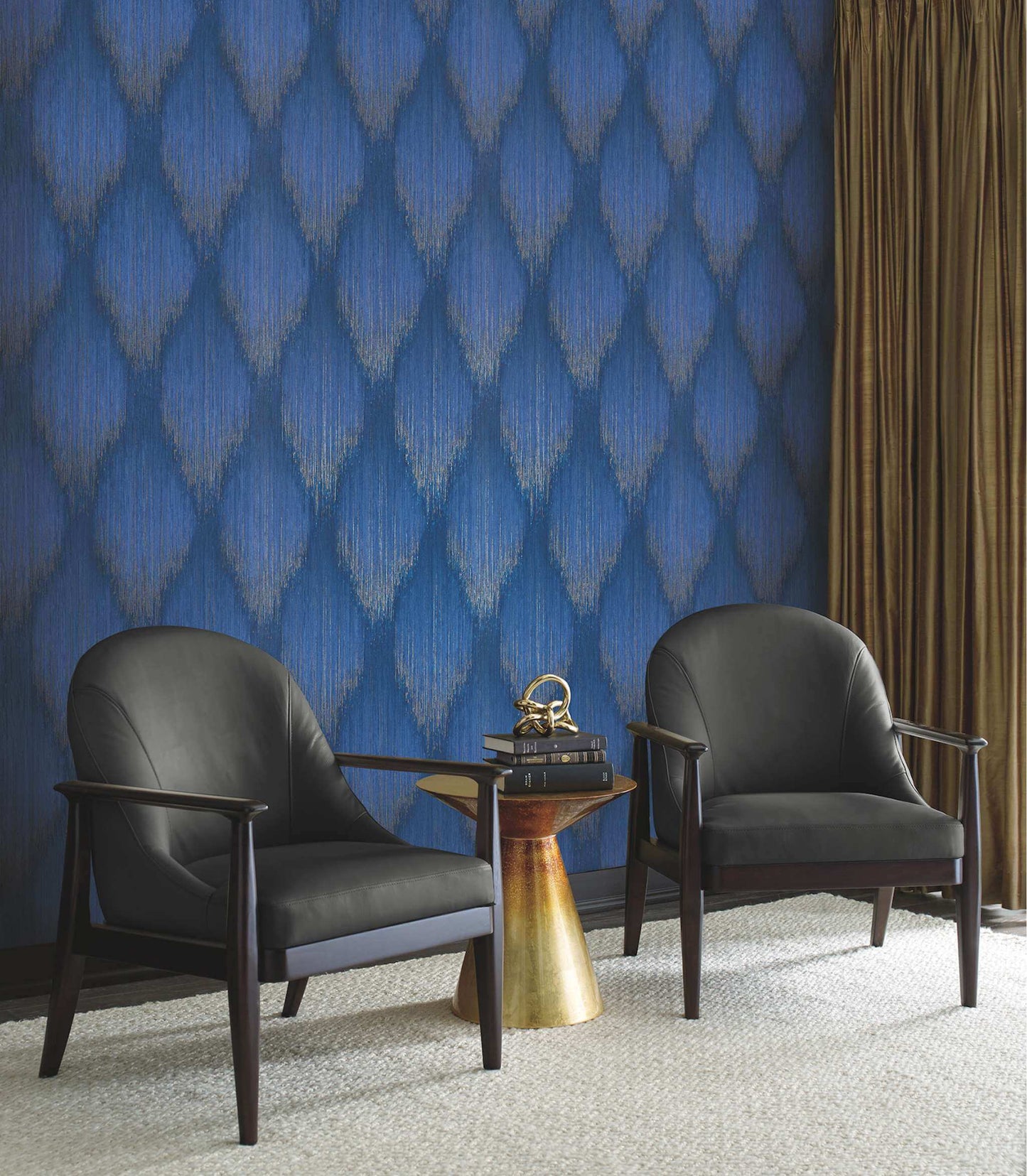 Antonina Vella Opulent Accents Starfall Wallpaper - Sapphire