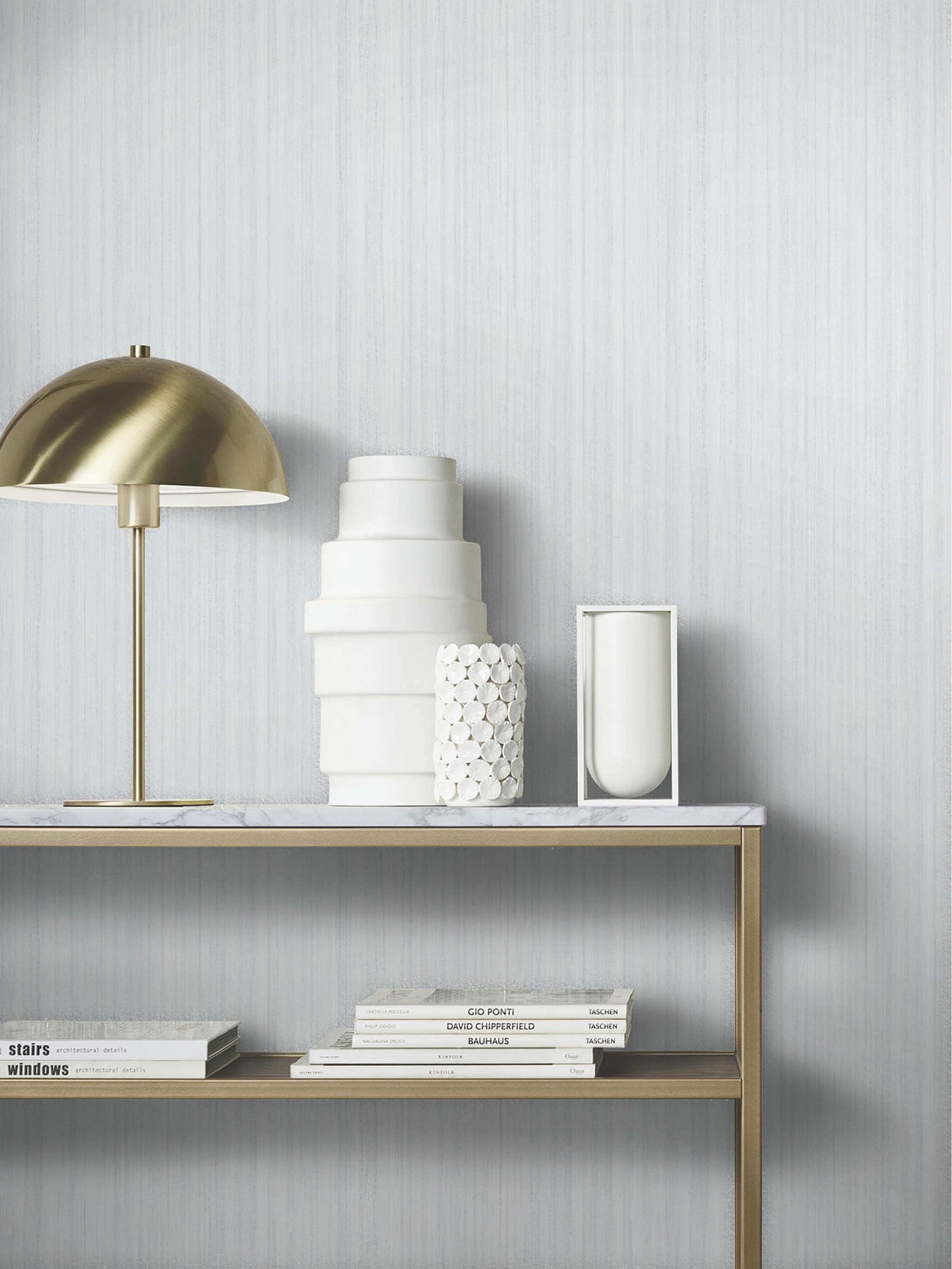 Antonina Vella Opulent Accents Indra Wallpaper - Light Grey