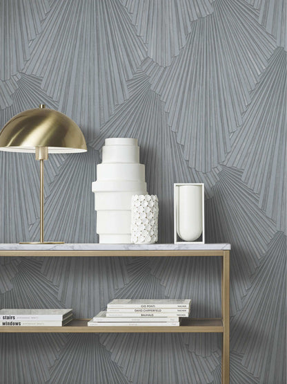 Antonina Vella Opulent Accents Lumiere Wallpaper - Pewter