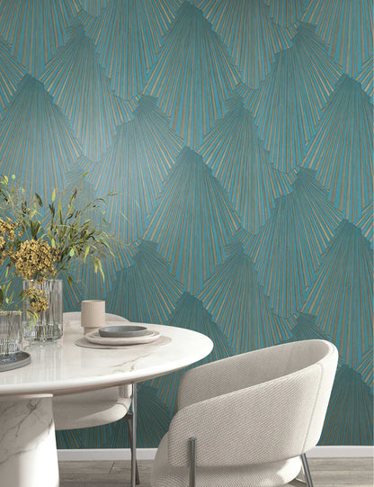 Antonina Vella Opulent Accents Lumiere Wallpaper - Teal