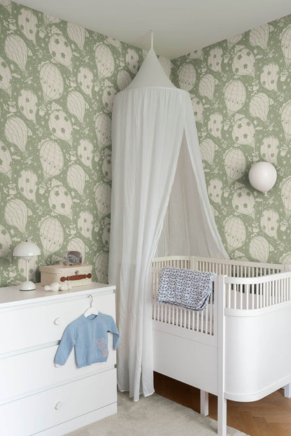 York Daydream Ballongerna Wallpaper - Green