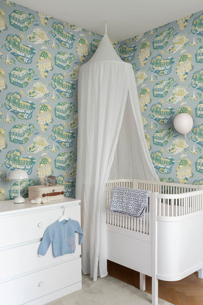York Daydream Staden Wallpaper - Light Blue