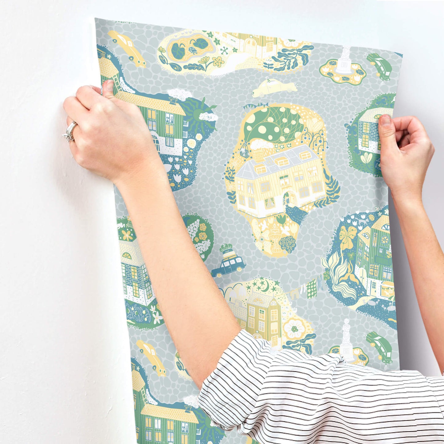 York Daydream Staden Wallpaper - Light Blue