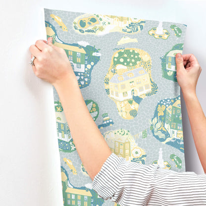 York Daydream Staden Wallpaper - Light Blue