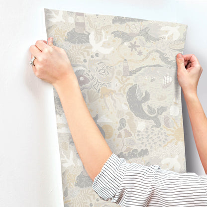 York Daydream Havet Wallpaper - Grey