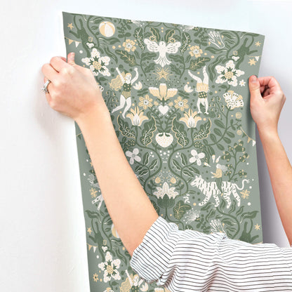 York Daydream Cirkus Wallpaper - Sea Green