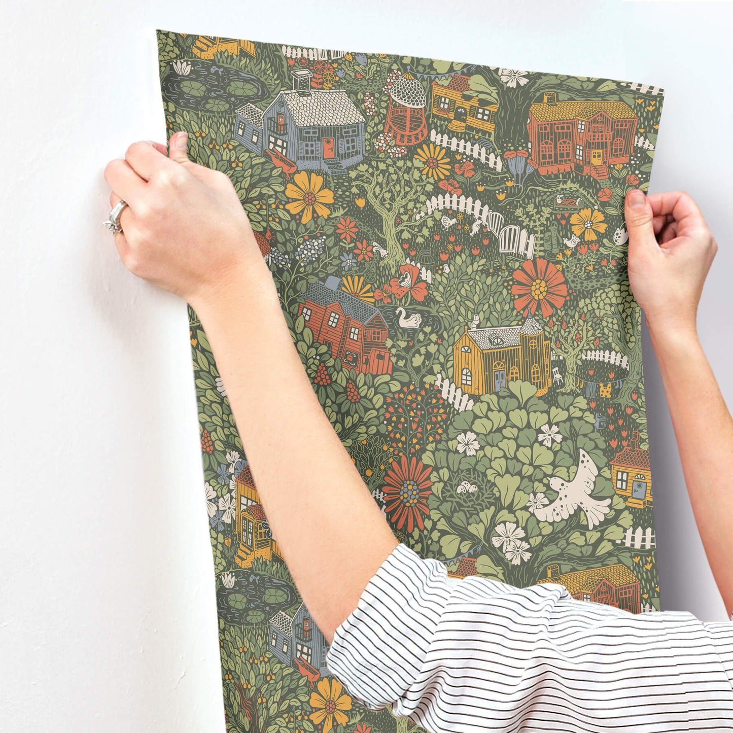 York Daydream Bygga Bo Wallpaper - Dark Green