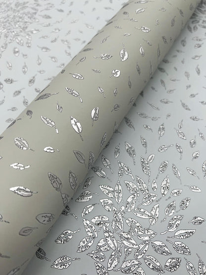 Antonina Vella Modern Metals Second Edition Petite Leaves Wallpaper - Spa & Silver