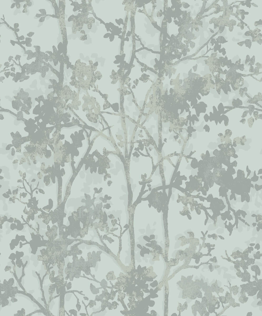 Antonina Vella Modern Metals Second Edition Shimmering Foliage Wallpaper - Spa & Silver