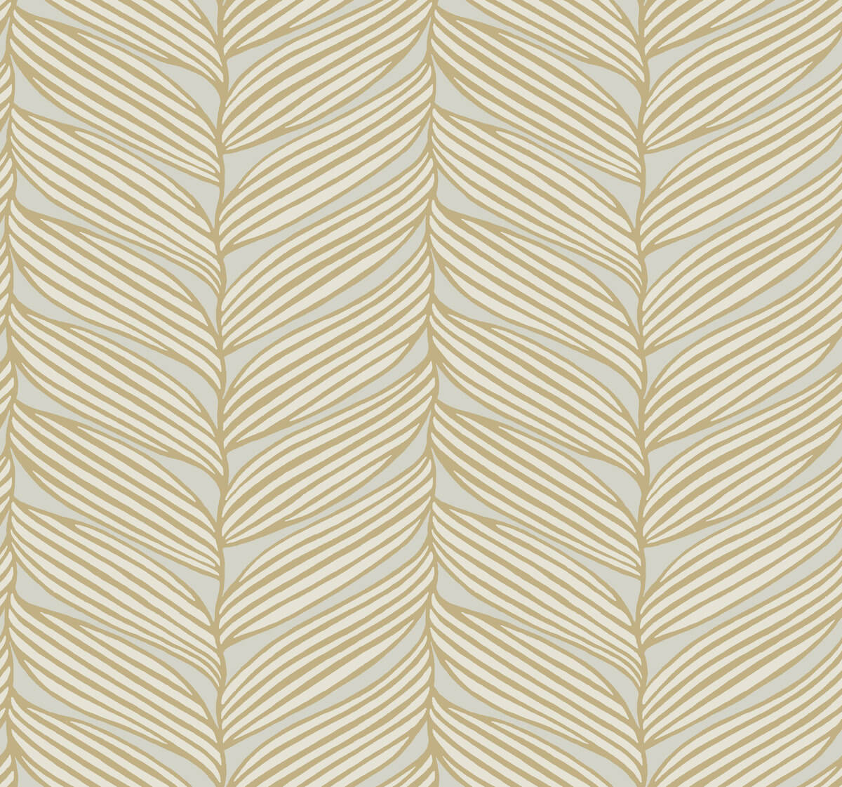 Antonina Vella Modern Metals Second Edition Luminous Leaves Wallpaper - Neutral & Gold