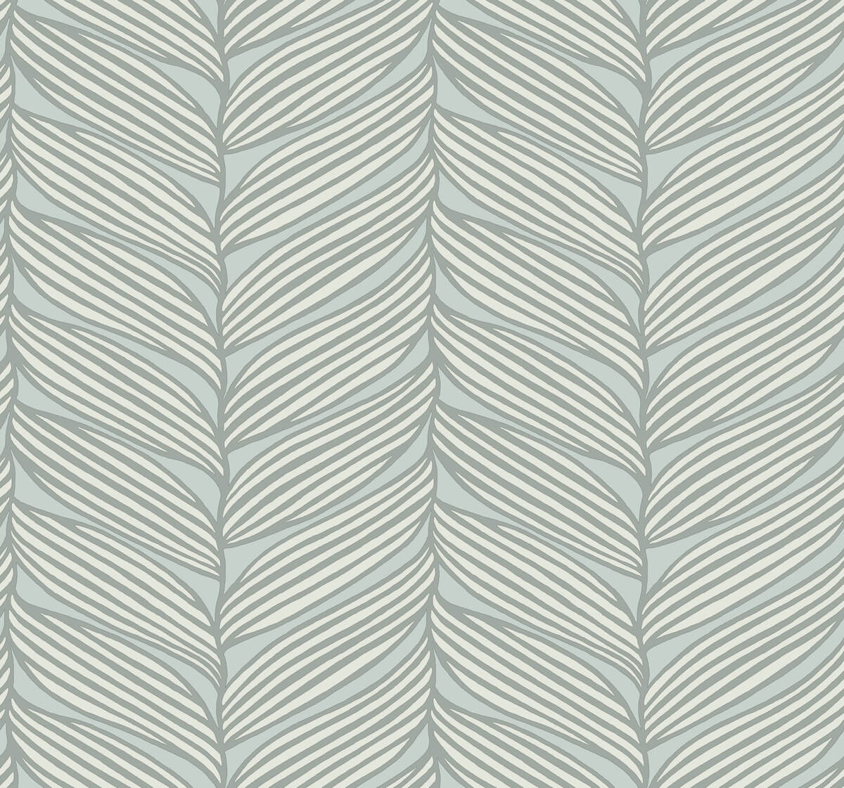 Antonina Vella Modern Metals Second Edition Luminous Leaves Wallpaper - Spa & Silver