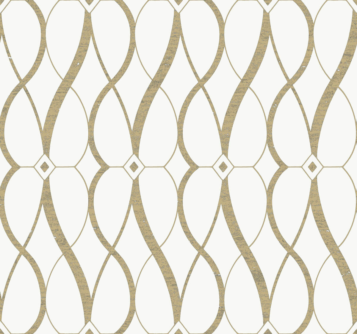 Antonina Vella Modern Metals Second Edition Graceful Geo Wallpaper - Cream & Gold