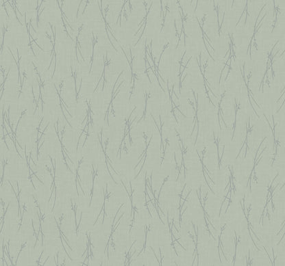 Antonina Vella Modern Metals Second Edition Sprigs Wallpaper - Eucalyptus & Silver
