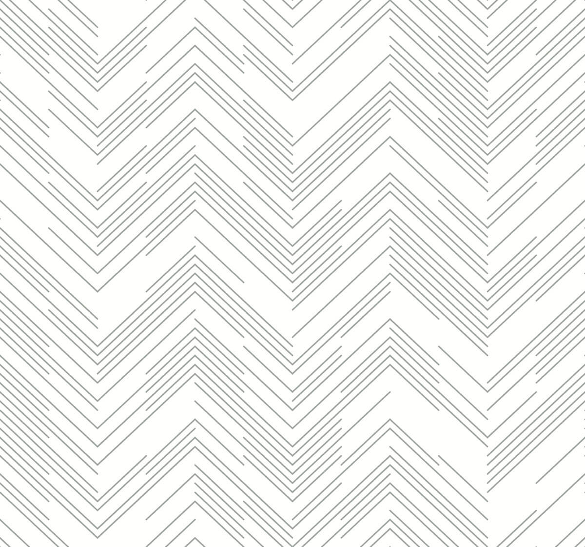 Antonina Vella Modern Metals Second Edition Polished Chevron Wallpaper - White & Silver