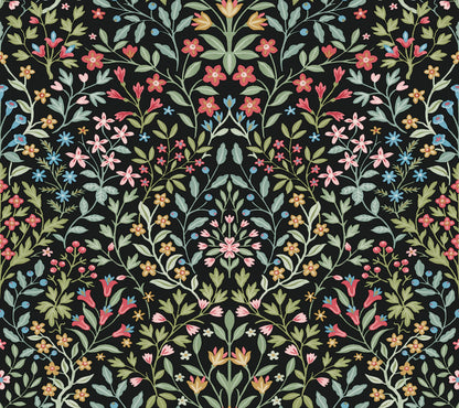 Magnolia Home Book 4 Garden Terrace Wallpaper - Black & Multicolor