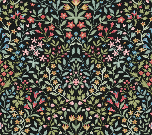 Magnolia Home Book 4 Garden Terrace Wallpaper - Black & Multicolor