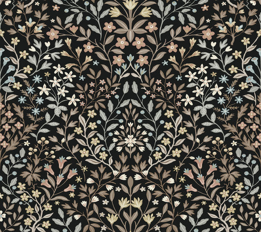 Magnolia Home Book 4 Garden Terrace Wallpaper - Black & Neutral