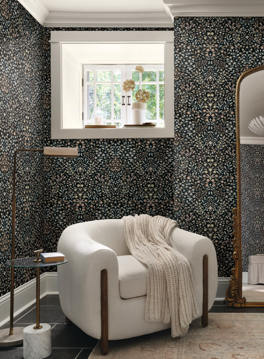 Magnolia Home Book 4 Garden Terrace Wallpaper - Black & Neutral