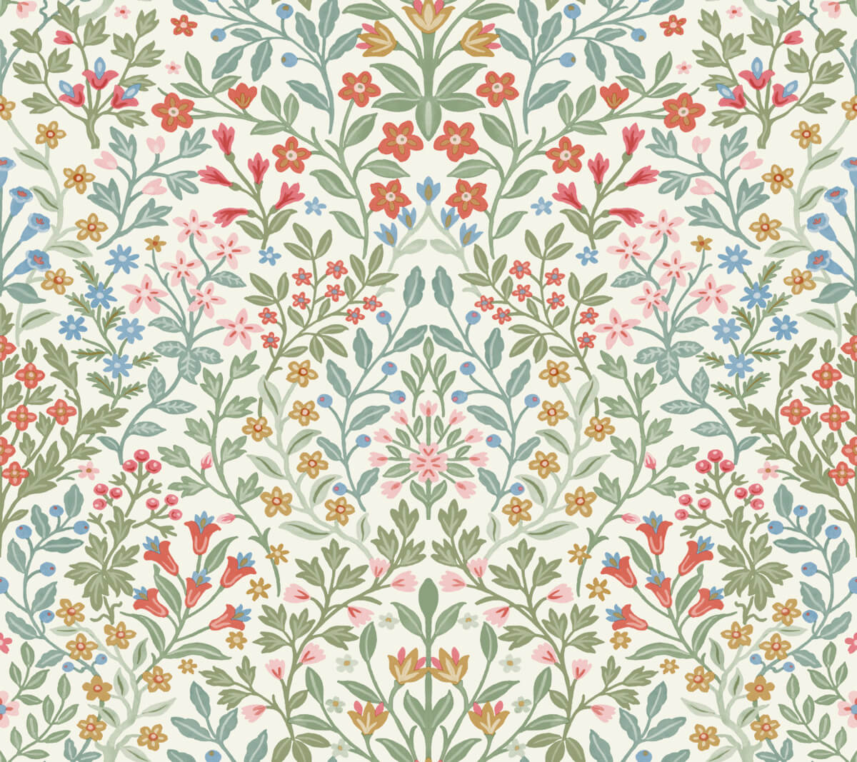 Magnolia Home Garden Terrace Wallpaper - White Multicolor