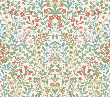 Magnolia Home Garden Terrace Wallpaper - White Multicolor