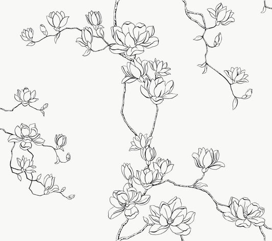 Magnolia Home Book 4 Magnolia Branches Wallpaper - Black