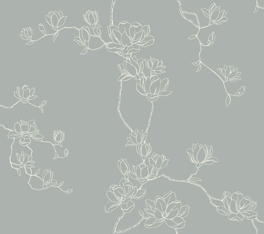 Magnolia Home Book 4 Magnolia Branches Wallpaper - Eucalyptus