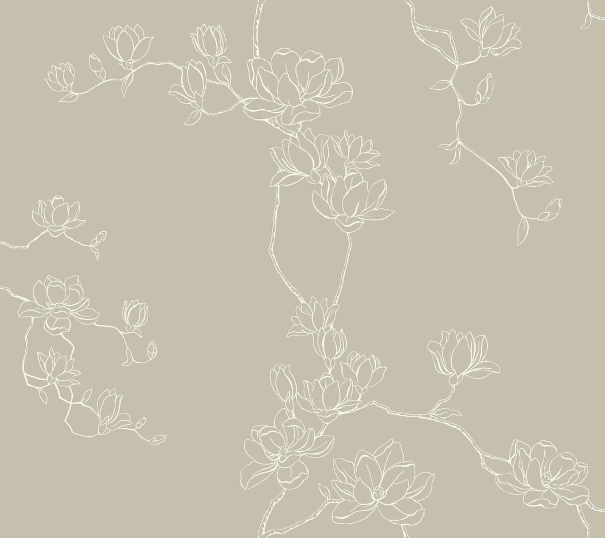 Magnolia Home Book 4 Magnolia Branches Wallpaper - Taupe