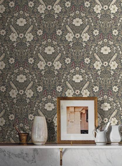 Magnolia Home Book 4 Colette Wallpaper - Charcoal