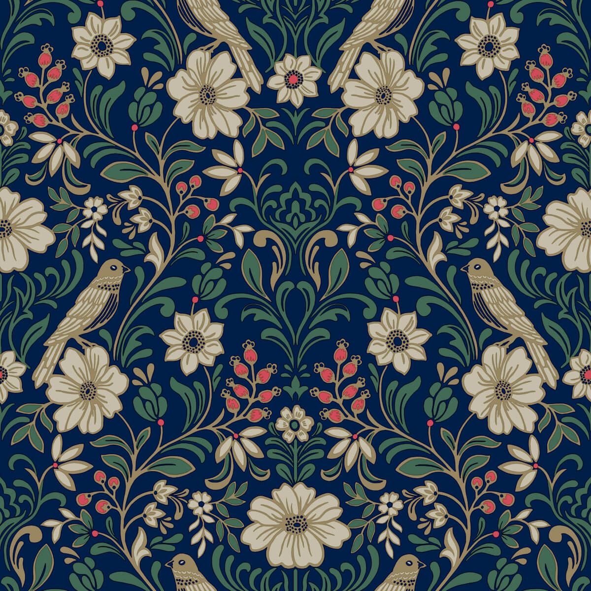 Magnolia Home Book 4 Colette Wallpaper - Navy