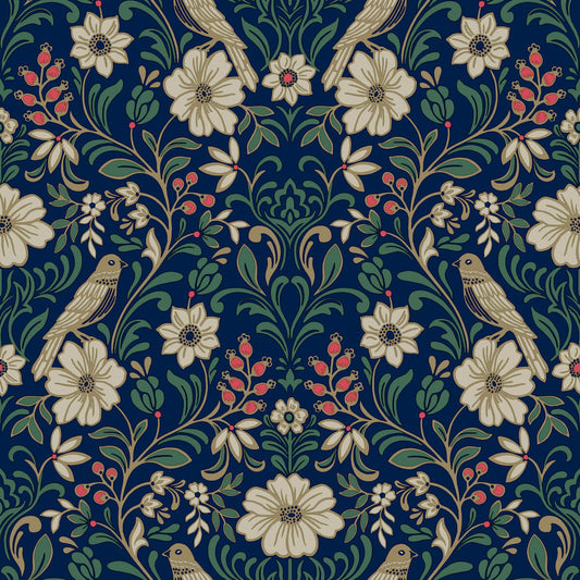 Magnolia Home Book 4 Colette Wallpaper - Navy