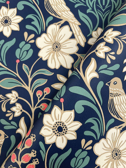 Magnolia Home Book 4 Colette Wallpaper - Navy