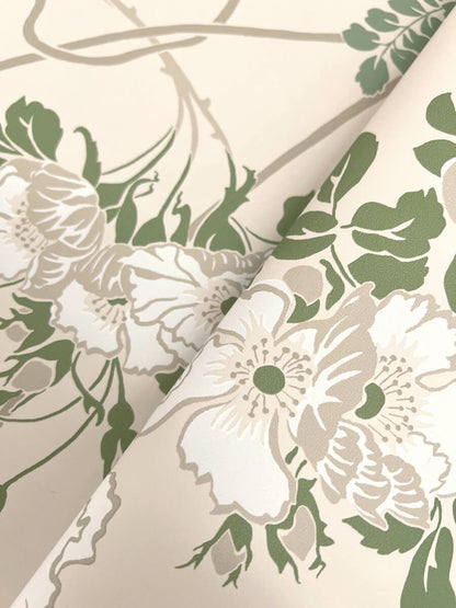 Magnolia Home Gwendolyn Wallpaper - Ecru & Green