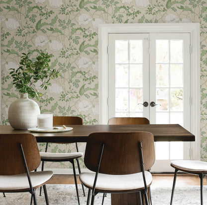 Magnolia Home Gwendolyn Wallpaper - Ecru & Green