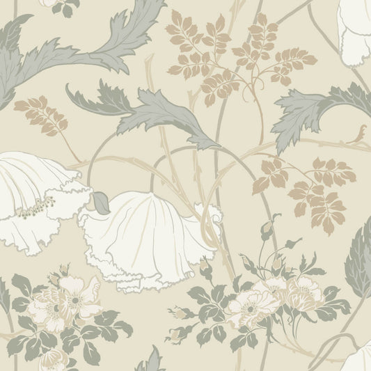 Magnolia Home Gwendolyn Wallpaper - Ivory & Grey