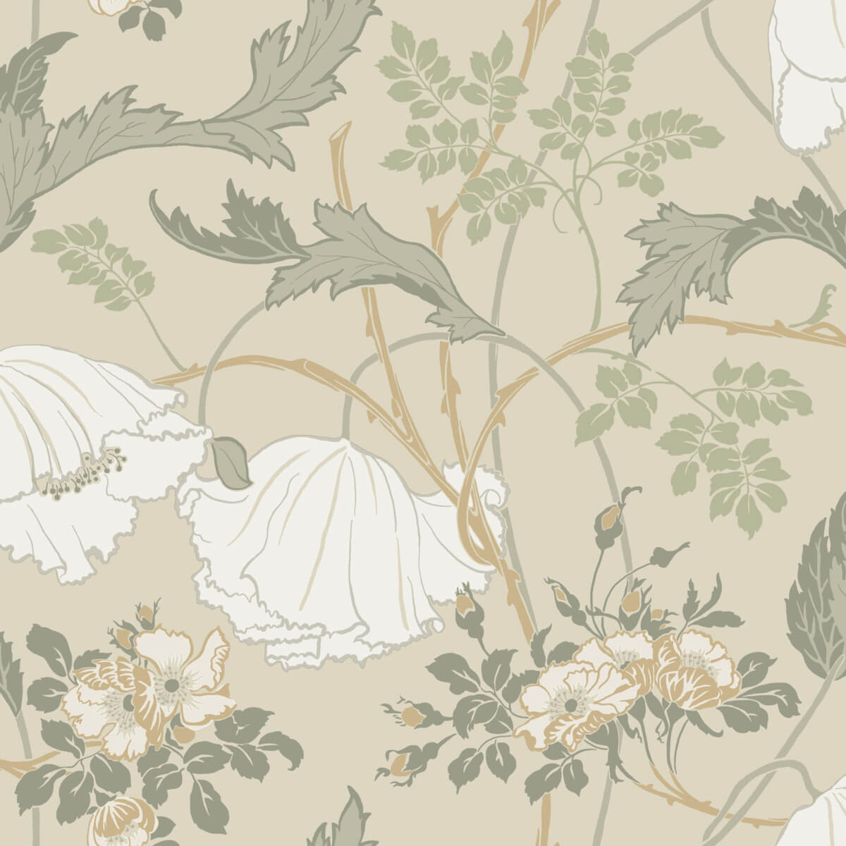 Magnolia Home Gwendolyn Wallpaper - Linen & Sage